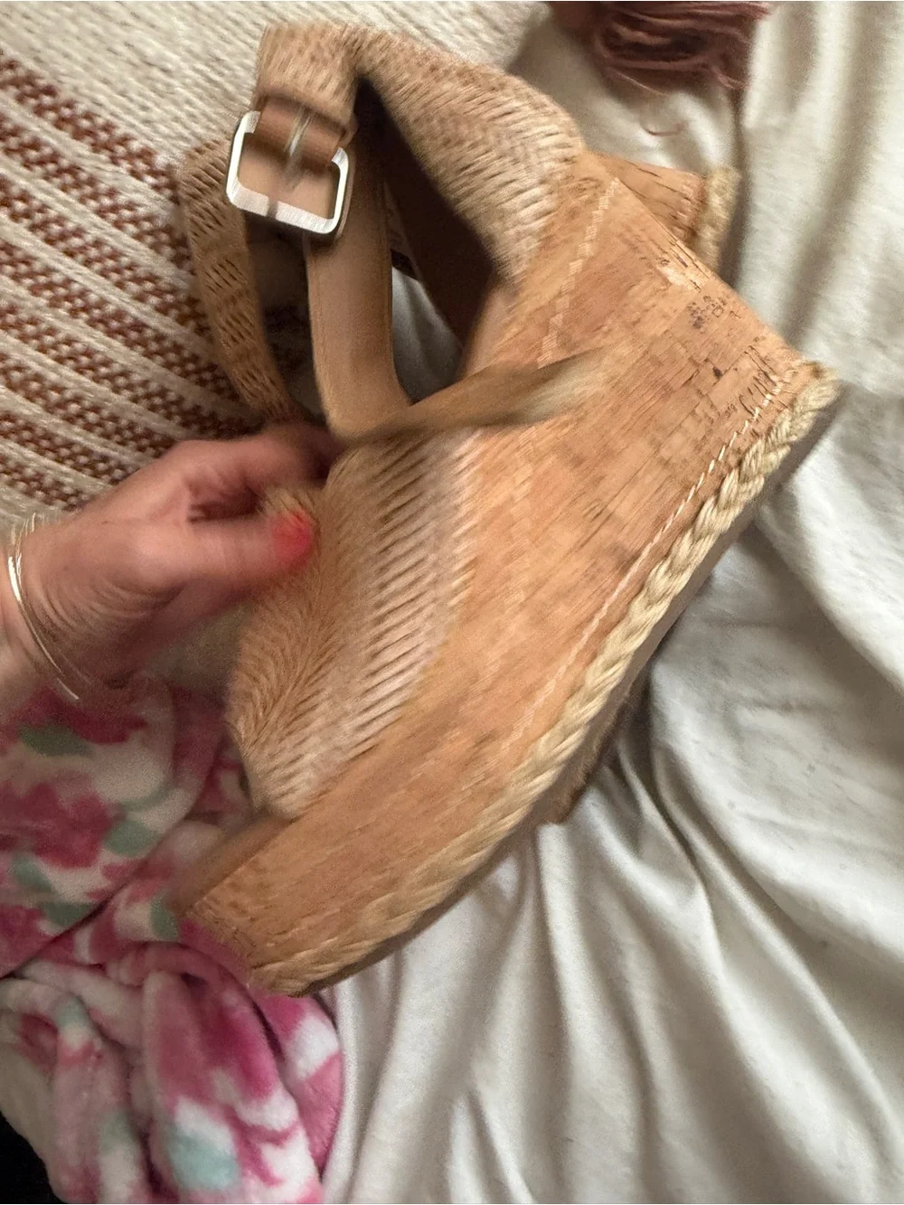 Target Universal Thread Woven Espadrille Wedge Sandals in Natural - 8.5 Womens